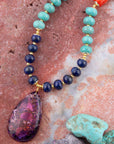 Zion Multi-Color Purple Pendant Necklace