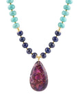 Zion Multi-Color Purple Pendant Necklace