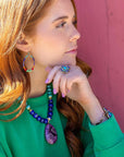 Zion Multi-Color Purple Pendant Necklace