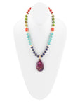 Zion Multi-Color Purple Pendant Necklace