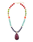 Zion Multi-Color Purple Pendant Necklace
