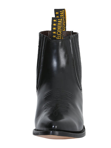 Ankle Cowboy Boot by El General - Black Chameleon 181