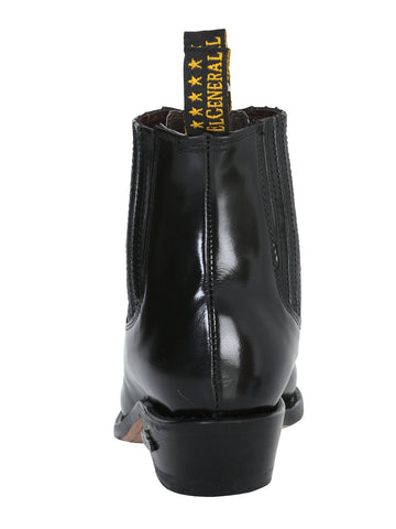 Ankle Cowboy Boot by El General - Black Chameleon 181