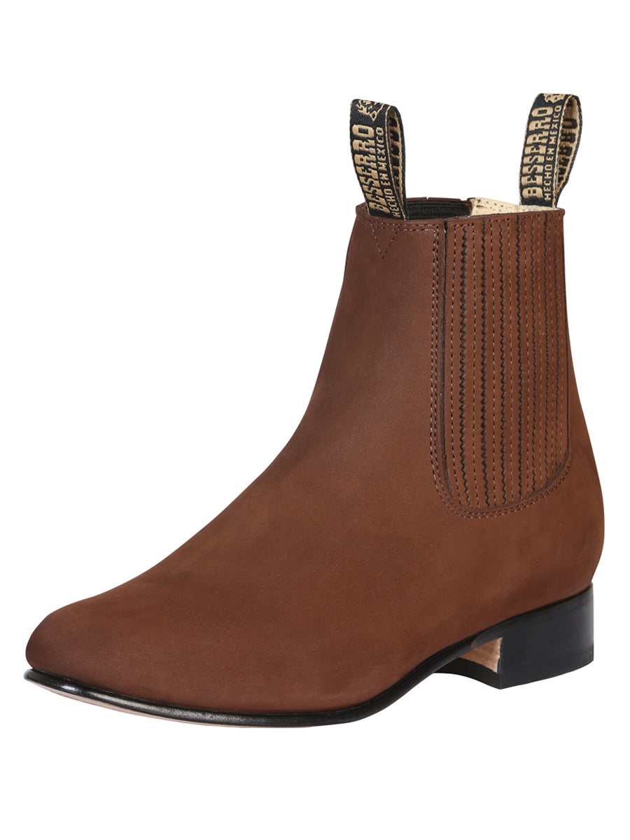 El Besserro Charro Boot - Nobuck Camel 204