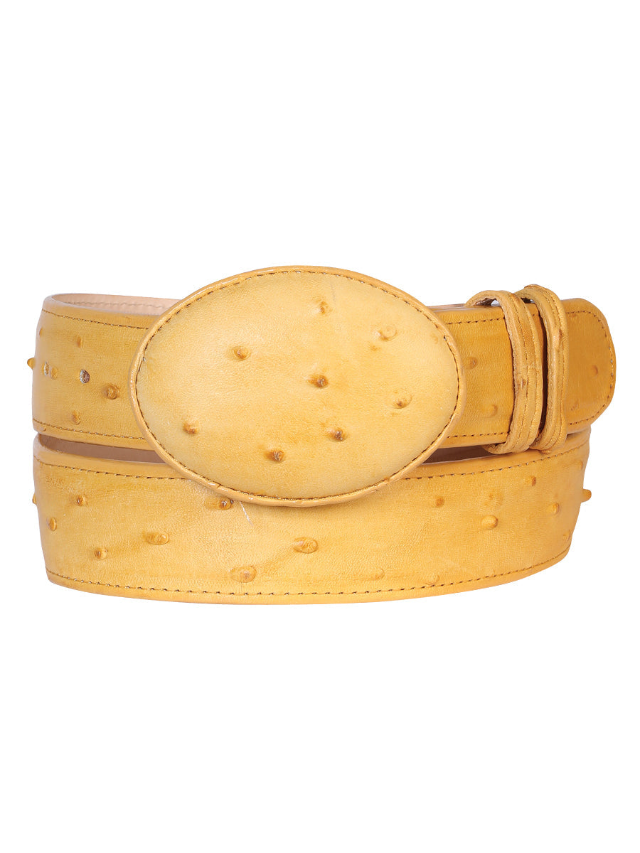 Cowboy Belt - El Senor de los Cielos - Imitation Ostrich - Butter color 702