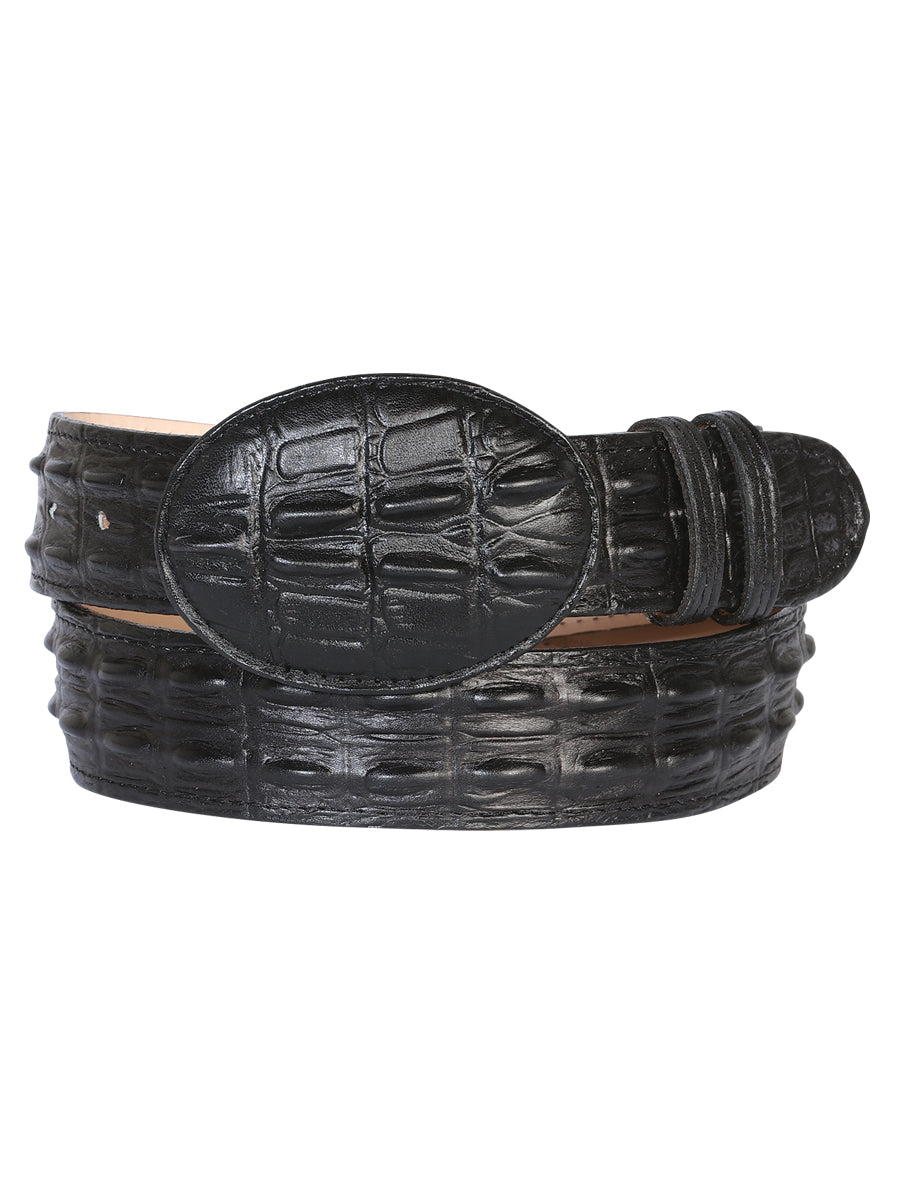 Cowboy Belt - El Senor de los Cielos -Imitation Tail alligator - Black 707