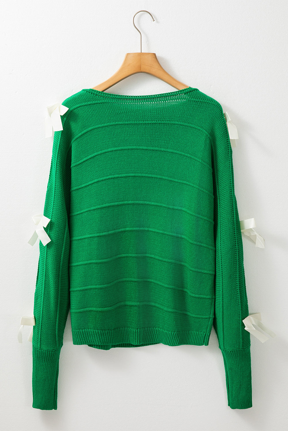Bow Cut-Out Round Neck Sweater