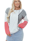 Colorblock Textured Knit Patchwork Top