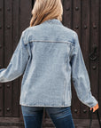 Brooklyn Scallop Trim Button Up Denim Jacket