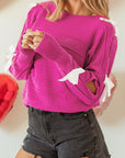 Bow Knot Round Neck Loose Sweater