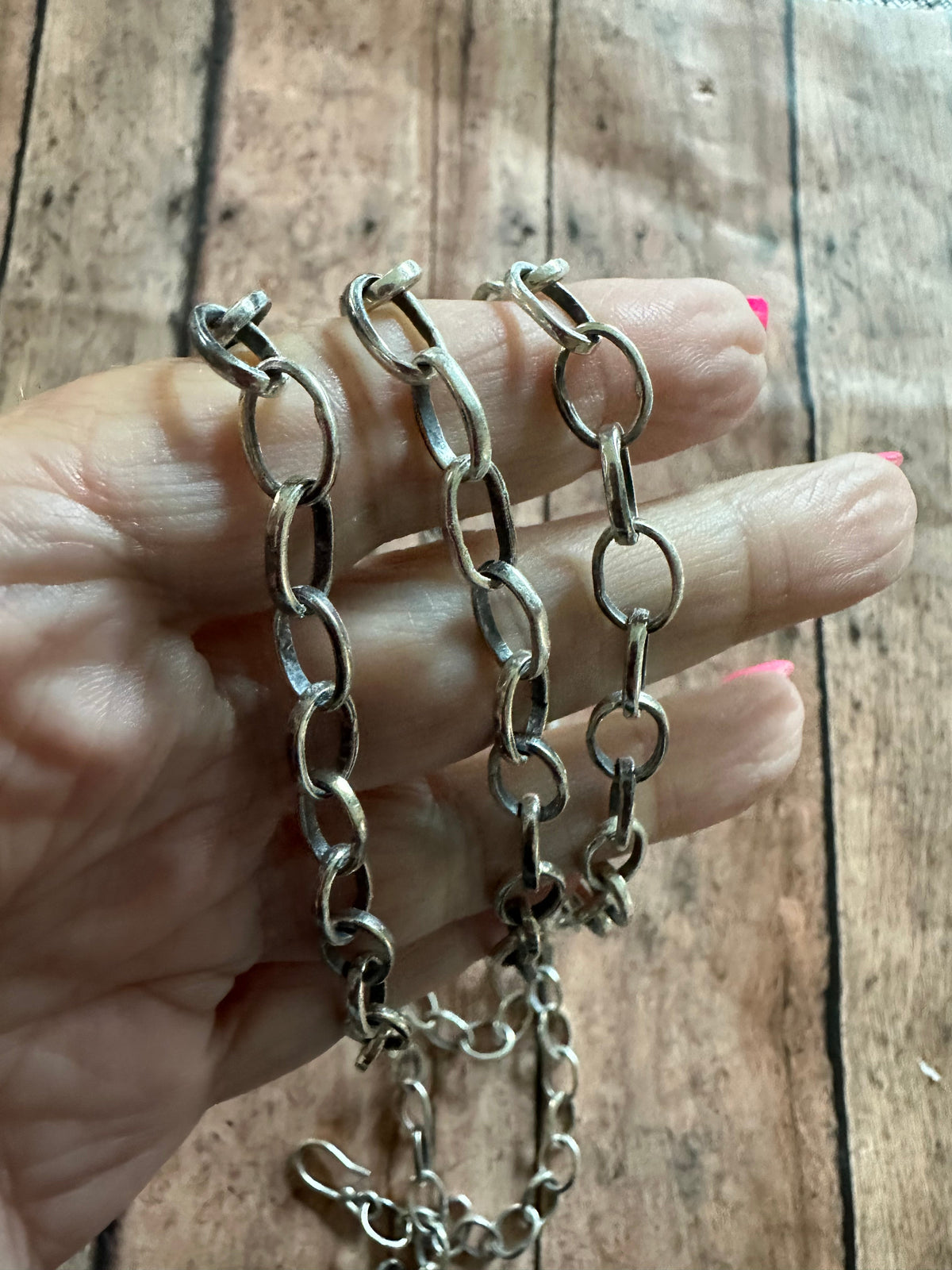 Handmade Sterling Silver Chain Charm Necklace