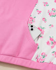 Plus Size Floral Patchwork Elastic Cuff Top