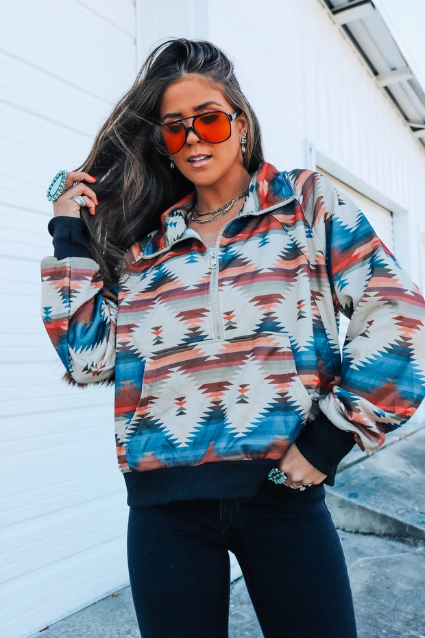 THE QUINN ORANGE AZTEC | PULLOVER