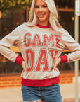 GAME DAY Varsity Stripe Crewneck Sweatshirt