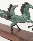 Arabian Horses Galloping Western Equestrian Art Bronze Limited Edtion Sculpture