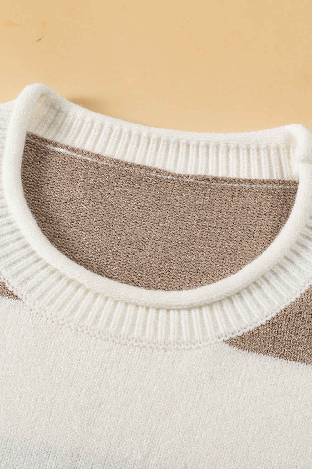 Stripe Knit Dropped Short Sleeve Sweater