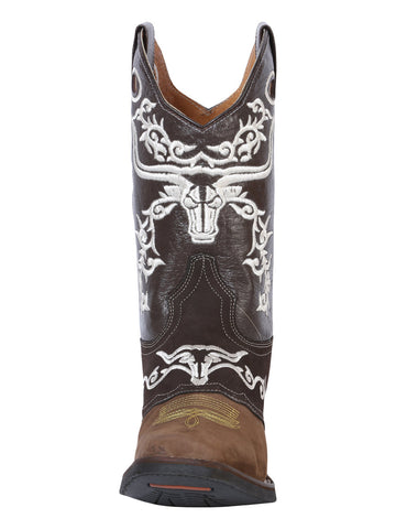 El General Rodeo Boot - Crazy Brown/Dark Brown with Embroidery 34311