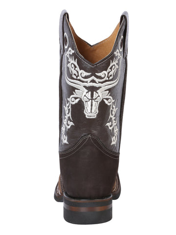 El General Rodeo Boot - Crazy Brown/Dark Brown with Embroidery 34311