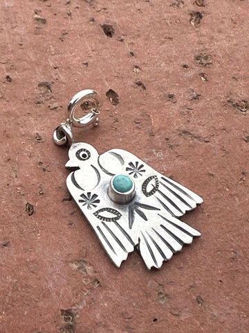 Sterling Silver and Turquoise Nizhoni Thunderbird Charm