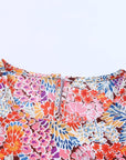 Floral Bubble Sleeve Blouse