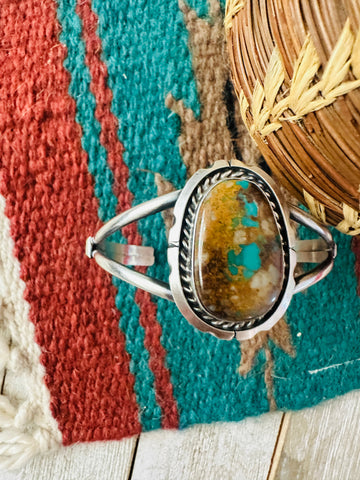 Navajo Sterling Silver & Royston Turquoise Cuff Bracelet