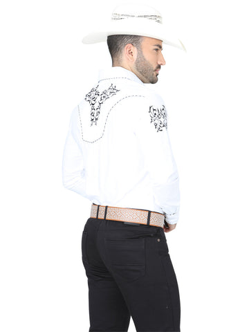 El General Embroidery Western Shirt White/Black 40991