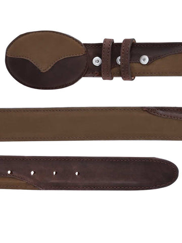 Cowboy Belt - El General  - Leather Nobuck Choco 41108