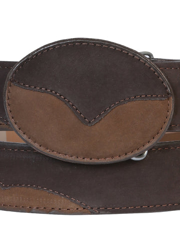 Cowboy Belt - El General  - Leather Nobuck Choco 41108