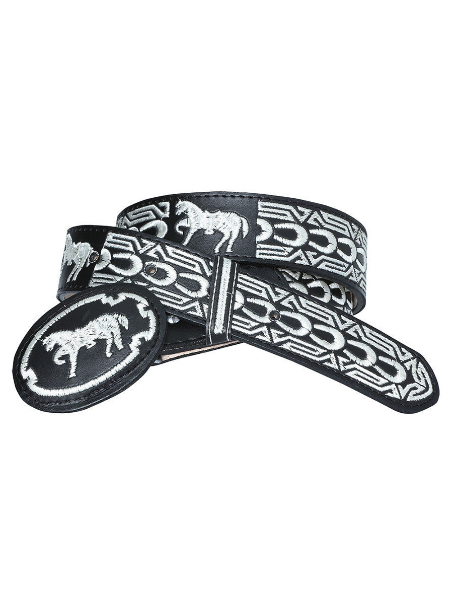 Cowboy Belt - El Senor de los Cielos - Horse - Black 41693