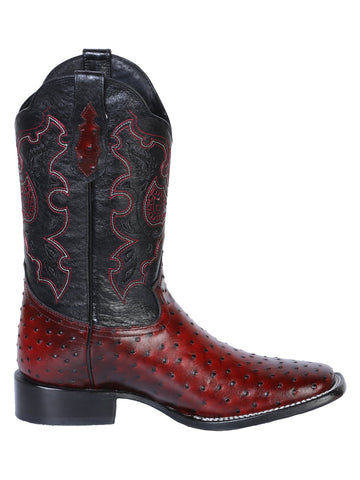 El General Rodeo Boot - Printed Avestruz Burgundy 41901