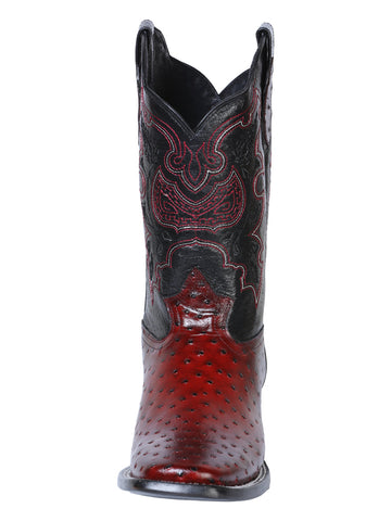 El General Rodeo Boot - Printed Avestruz Burgundy 41901