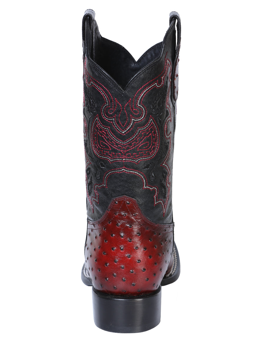 El General Rodeo Boot - Printed Avestruz Burgundy 41901