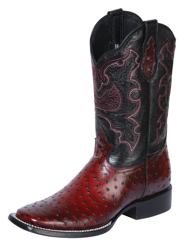 El General Rodeo Boot - Printed Avestruz Burgundy 41901