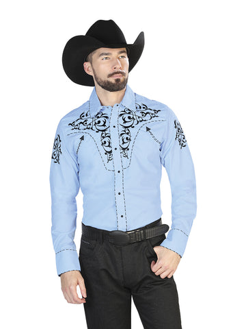 El General Embroidery Western Shirt Blue/Black 42887