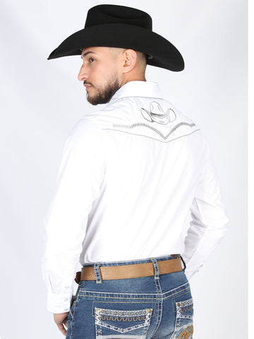 El General Embroidery Western Shirt White/Black 44298