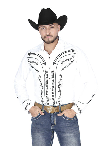 El General Embroidery Western Shirt White/Black 44300