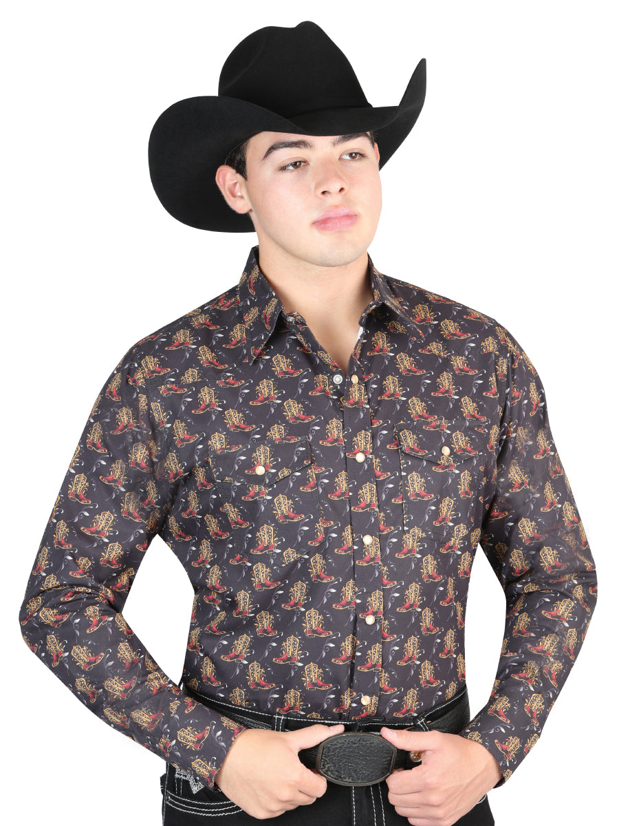 El General Black Western Shirt 44304