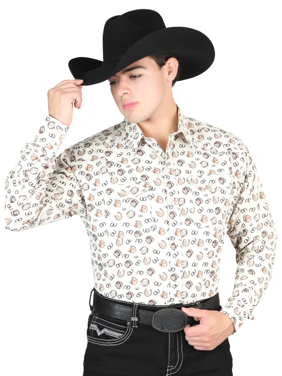 El General Beige Western Denim Shirt 44311