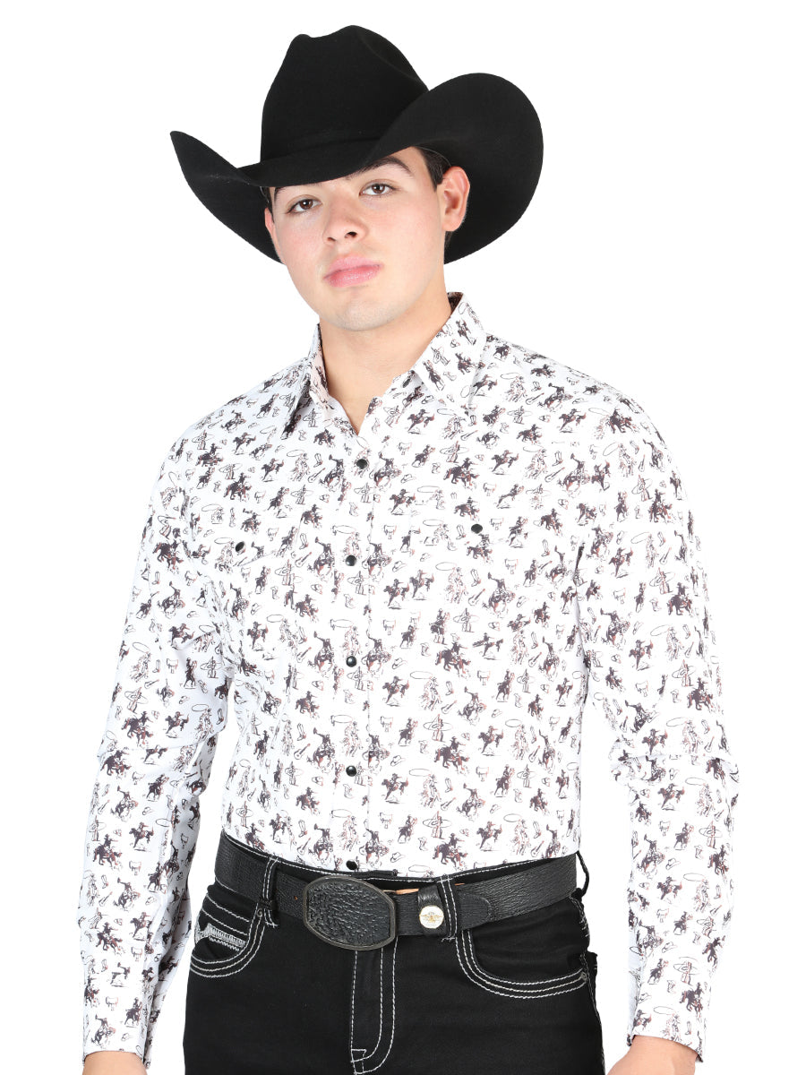 El General Western Shirt - White/Multi 44327