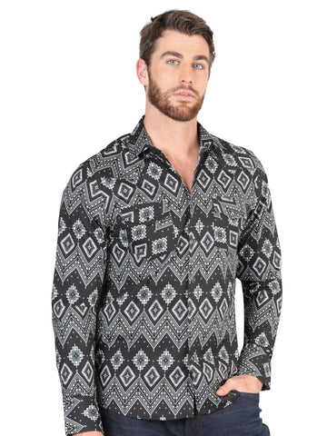 Casual Long-Sleeve Shirt by El General Black 44432