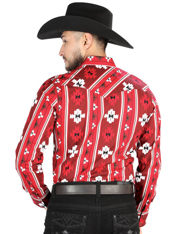 El General - Casual Long Sleeve Shirt - Rojo 44472