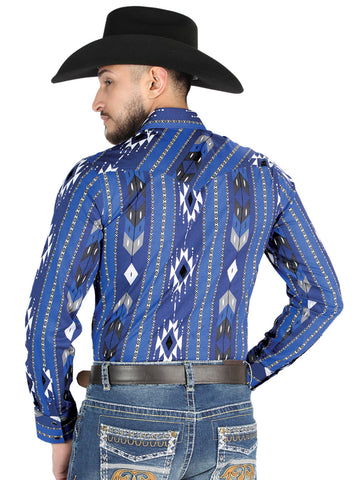 El General - Casual Long Sleeve Shirt - Azul 44474