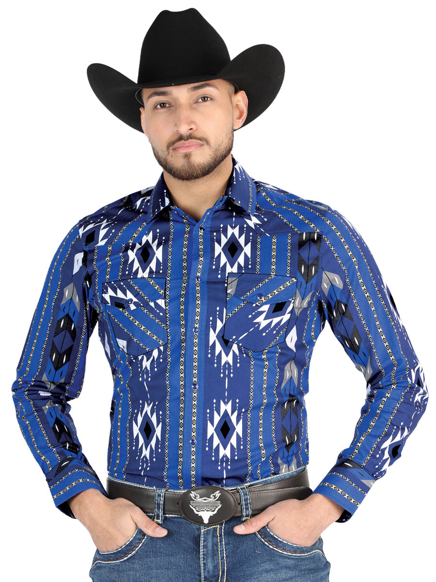 El General - Casual Long Sleeve Shirt - Azul 44474