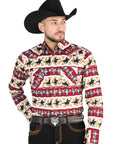 El General Black/Gold Casual Long-Sleeve Shirt  -  Burgandy 44476