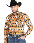 El General  -  Casual Long-Sleeve Shirt  - Taupe 44477