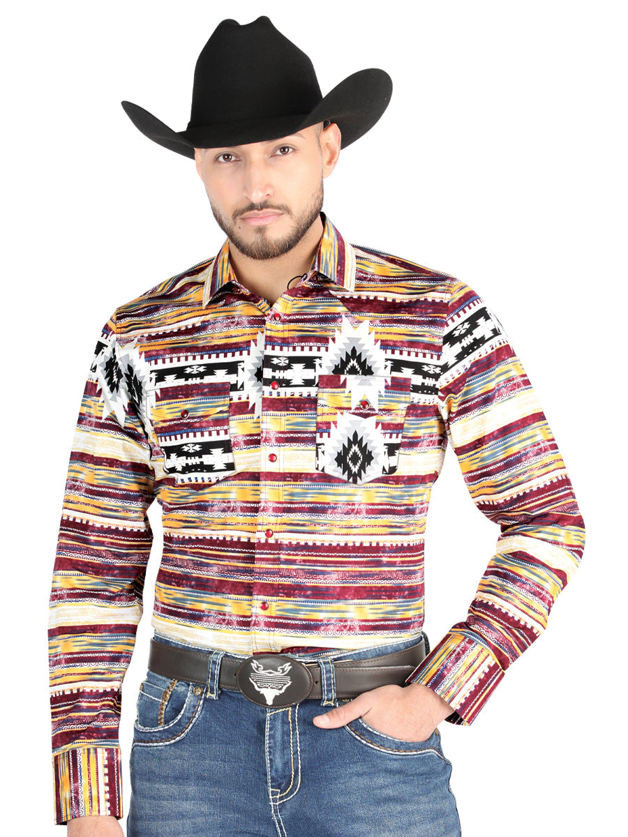 El General - Casual Long Sleeve Shirt - Brown 44487