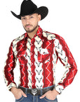 El General - Casual Long Sleeve Shirt -Burgundy 44490