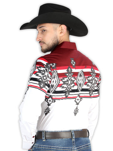 El General - Casual Long Sleeve Shirt - Burgundy 44497