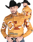 El General - Casual Long Sleeve Shirt - Taupe 44499