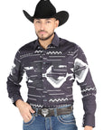 El General - Casual Long Sleeve Shirt - Black 44500
